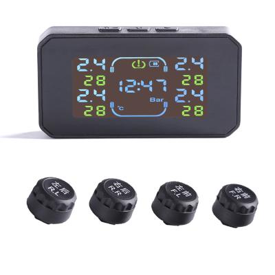 China Fatigue Driving Special Solar Tire Pressure Monitor Reminder S04 Light Truck RV Tire Pressure Wireless Tire Pressure Monitoring System for sale