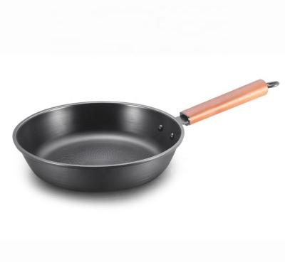 China 26cm Frying Pan skellit kitchen non-stick carbon steel viable black steel chef cookware for sale