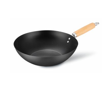 China Sustainable Chinese Black Wok Carbon Steel Wok for sale