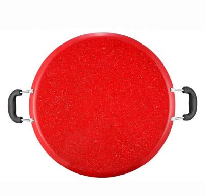 China Seafood Pasta Paella Carbon Steel Pancake Pan Marble Coating Tawa Pan Non-Stick Non-Stick 35cm Coating Pans for sale