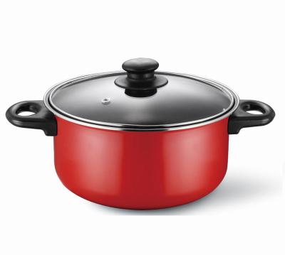 China Sustainable Factory Direct Carbon Steel Non-Stick Cooking Pot Set Home Kitchen Soup Pot Covered Cassers For Cooking for sale