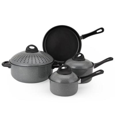 China 7 Piece Carbon Steel Alpine Aramco Cookware Kitchen Set In Gray 16cm & 18cm sauce pans for sale