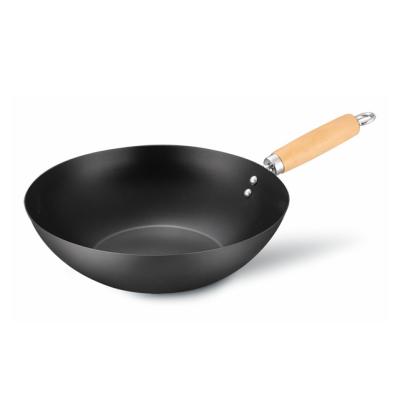 China Viable Chinese Black Wok Carbon Steel Wok 35 Cm for sale