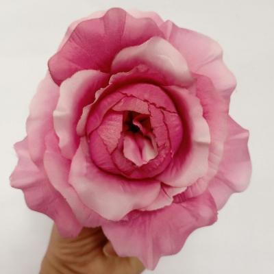 China Wholesale Factory Outlet Wholesale Silk Fabric Large Rose Head Silk Flower Heads Cheap Artificial White for sale