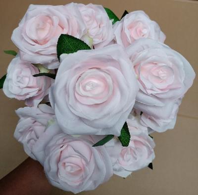 China Decoration Wedding Artificial Rose Bouquets Silk Fabric Flower 10 Heads Rose Bouquet Floral Flowers for sale