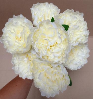 China Silk fabric and plastic wholesale flower per group of artificial flowers wedding layout home decorative flower 7 fork artificial peony for sale