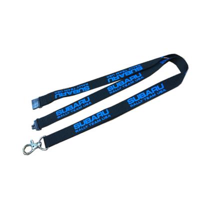 China Black Polyester Lanyard With Subaru Logo Blue Colorful Silk Screen Printing On Polyester 2018 Promotional Lanyard for sale