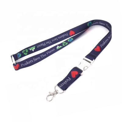 China Eco Friendly Fashion Custom RPET Hot Sale RPET Full Color Printed Logo Sports Lanyard for sale