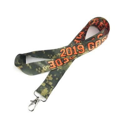 China Polyester factory high quality sublimation key chain lanyard with logo custom for sale