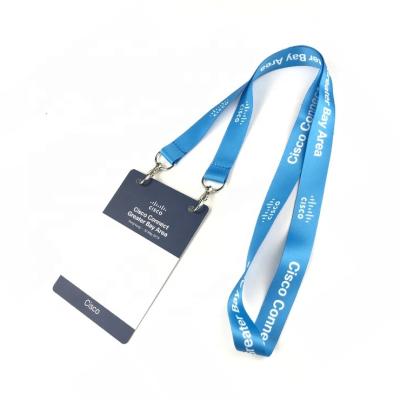 China Custom high quality fashion polyester elastic work ID card holder with lanyard for sale