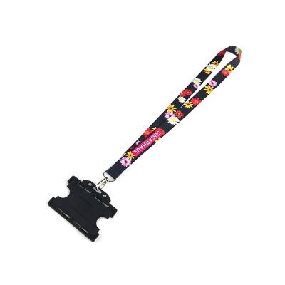 China Custom Cheap Fashion PVC Polyester Free Sample Soft ID Card Holder Neck Strap Lanyard for sale