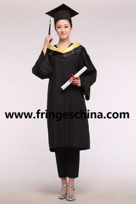 China Custom College/University Graduation Gown-100% Matte Polyester Customized Graduation Gown for sale