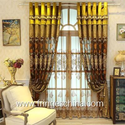 China European Style Home Textile Blackout Jacquard Embroidery Window Curtain for sale