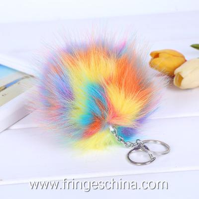 China Wholesale Colorful Fake Fur DIY Pom Pom Ball For Handbag Costume Keychain Decoration for sale