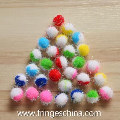 China Wholesale Colorful Glitter DIY Pom Pom Ball For Costume Christmas Decoration for sale