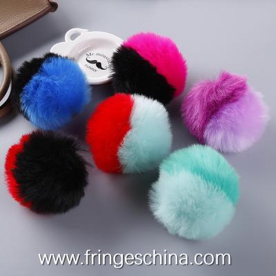 China Wholesale Colorful Fake Rabbit Fur DIY Multicolored Pom Pom Ball For Handbag Costume Christmas Decoration for sale