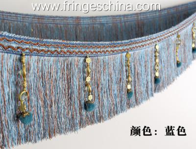 China Handmade fashionable chain beads lace tassels fringes for curtain/sofa/pillow/stage decoration for sale