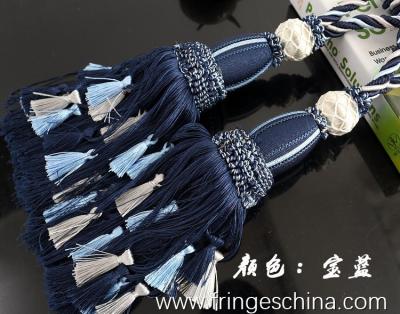 China Delicate custom long tassel fringe trimming for curtain attractive tieback hanging ball for sale