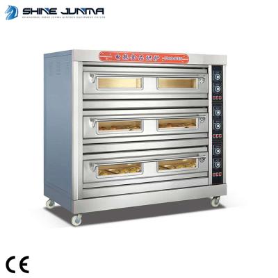 China Easy to Operate Commercial Bakery Platform Electric 9 Tray Gas Oven Industrial Bread Pizza 3 Platform for sale