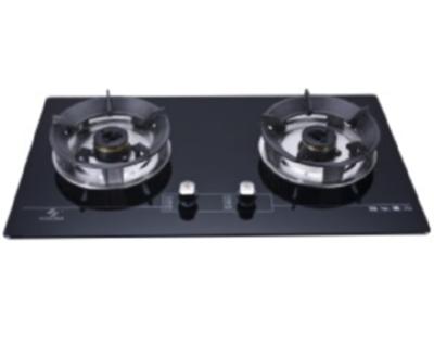 China Hotel Gas Stove Glass 2 Burner Gas Cooktops for sale