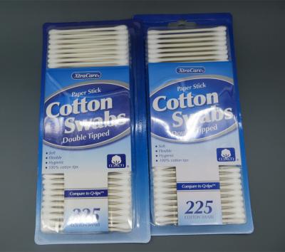 China 225pcs Household Stick Cotton Swab Double Slanted Blister Card Paper Pack for sale