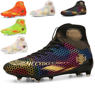 China EVA Mens Soccer Cleats High Ankle Soccer Shoes Long Studs Outdoor Training Boots Mens Soccer Shoes for sale