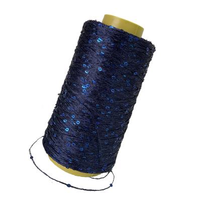 China Wholesale 100% Sequin Size 3mm Crochet Fancy Yarn Polyester Yarn Sequin Knitting Yarn for sale