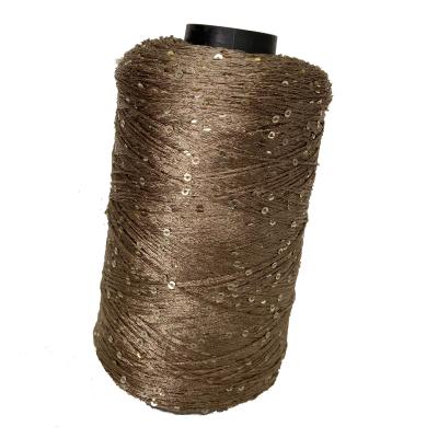 China Ring Spun 100% Polyester Sequin Yarn Sweater Thread Order 3 Mm 150D 1/5.5NM Knitting And Weaving for sale