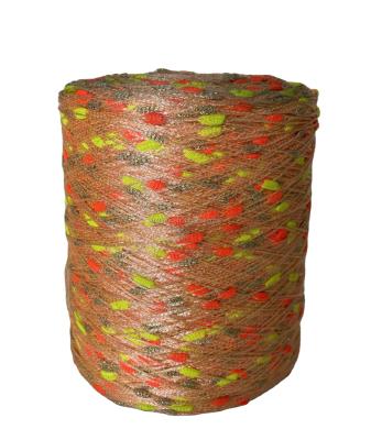 China High Tenacity Customized Metallic Color Sausage Yarn For Knitting Big Knot Fancy Knitting Yarn Dyed Yarn for sale