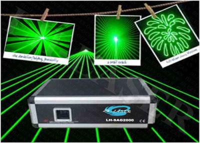 China luz laser del disco del verde de 532NM 2W, demostración de la etapa del proyector del laser de DJ de la animación 2000MW en venta