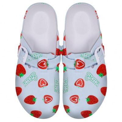 China Verified supplier waterproof woman fruit printing clogs shoes cute slippers comfortable school sandal for ladies for sale