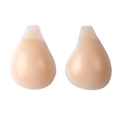 China Sticky Adhesive Pump Bra Lace Embroidery Push Up Silicone Strapless Invisible Bra for sale