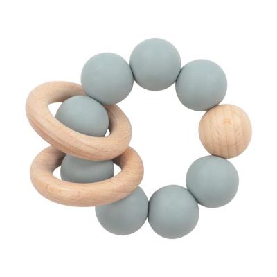 China Wholesale Bulk BPA Free Chew Big 19mm 12mm 15mm Food Grade Baby Bracelet Teether Silicone Beads Teether for sale