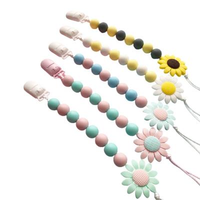 China BPA Free Custom Silicone Baby Soother Best Holder Chains Dummy Pacifier Clip for sale