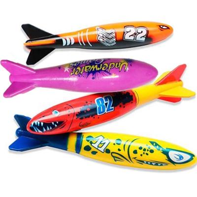 China 2022 Plastic Torpedo Rocket Baby Dive Toys Summer Water Pool Toys Underwater Launching Games for sale