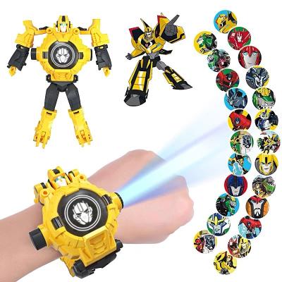 China High Quality Toy Robot Fuuny Child Deformation Cartoon Watch Electronic Luminous Robot Toy for sale