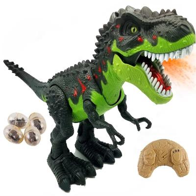 China Kids Toy Hot Sale Dinosaur Remote Control Toy Led Eyes With Function STEM Toy Controller Remote Robot Spray Toy For Kids Boys for sale