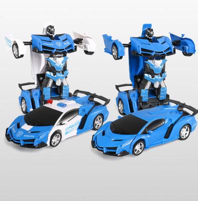 China RC Hobby 1:18 LED Gesture Induction RC Deformation Robot Car Transformation Robot Remote Control Car Toy for sale