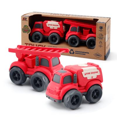 China Small Diecast Model Car Toys High Quality Wheel Wheat Straw Construction Plastic Cartoon Slide Truck Toys for sale