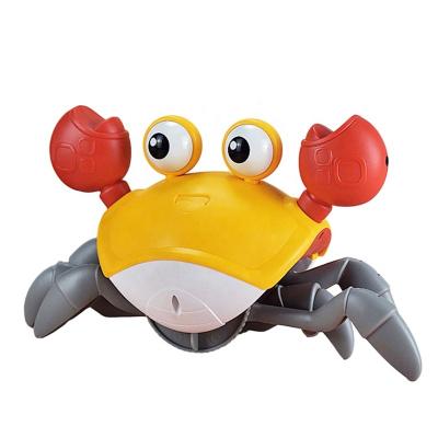 China 2022 Sensor Electric Walking Inductive Crab Toy For Children Outdoor Automatic Sensing Obstacles Crab Walk Toy With Music And Light 69*44*66CM for sale