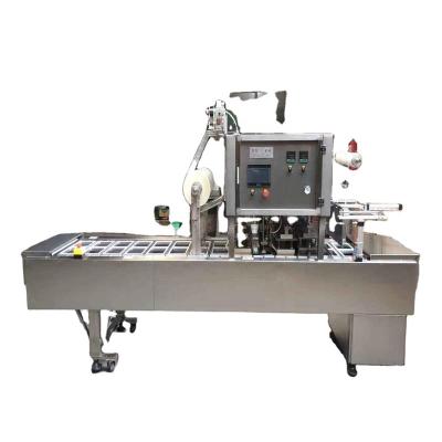 China Automatic Beverage Packaging Machine , Vacuum Food Tray / Container Sealing Machine With Nitrogen Gas Filling for sale