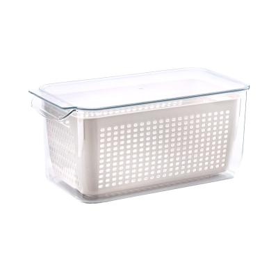 China Stocked Pet material food storage box refrigerator storage box stackable plastic transparent storage box Food container for sale