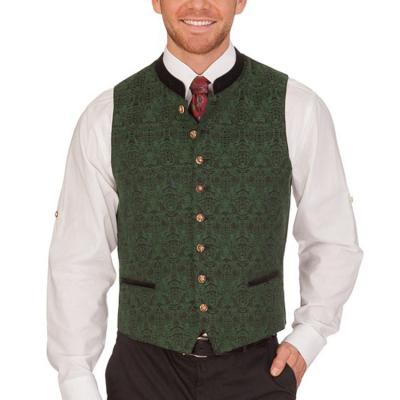 China Anti-wrinkle german trachten single breasted green costume vest for beer festval for sale