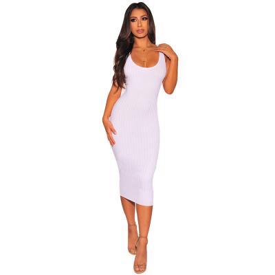 China Factory direct discount anti-static white sexy tank tops women's long bodycon dresses manufacturer in China for sale