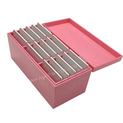 China Handmade Pink 15 Tile Eyelash Extension Organizer Box Private Label Acrylic Wick Box for sale