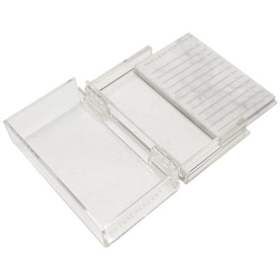 China Handmade Non-reflective Acrylic Wick Tile With Slide Cover Marble Eyelash Extension Tray Holder for sale