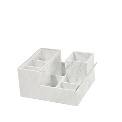 China Handmade Marble Lash Cart Organizer Acrylic Christmas Eyelash Extension Storage Box for sale