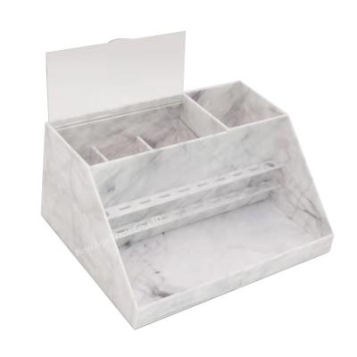 China Handmade Marble Eyelash Extension Tools Organizer/Acrylic Lash Organizer/Eyelash Storage Box with Tweezers Holder for sale