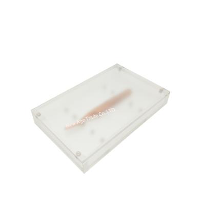 China Custom Handmade Magnetic Frosted Acrylic Private Logo Lash Tweezer Case Eyelash With for sale