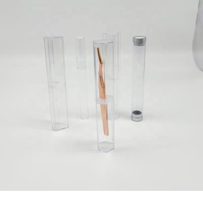 China Handmade Simple Clear Acrylic Lash Tweezer Case Eyelash Tweezers Packaging Box for sale